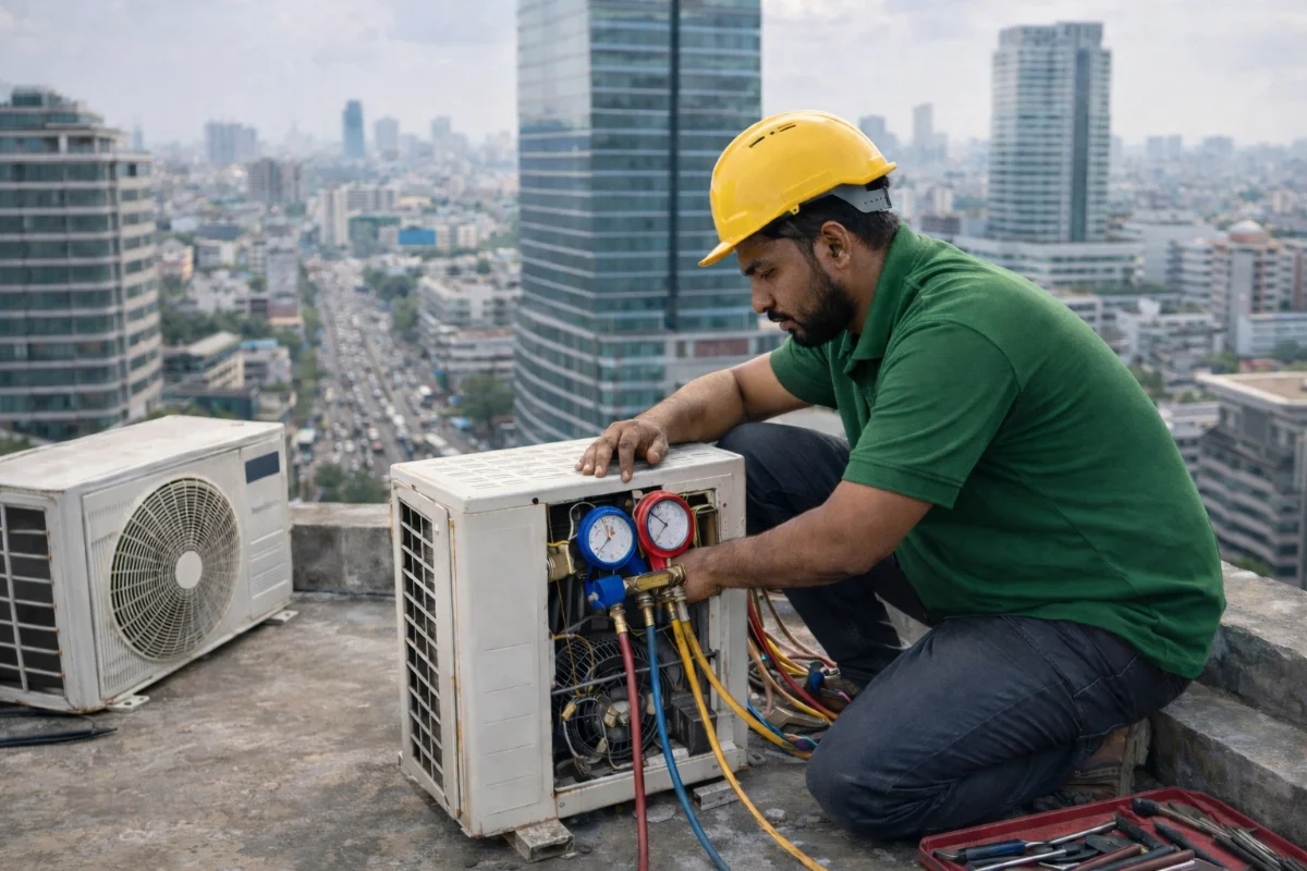 AC repair service in Uttara Dhaka by Mohammadi Engineering technician