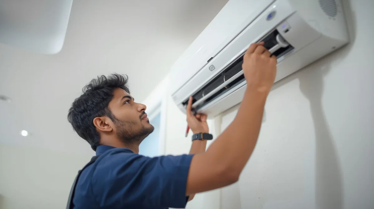 AC installation service technician from Mohammadi Engineering Ltd. working in Dhaka