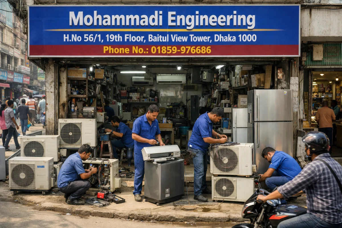 Mohammadi Engineering Ltd. AC and refrigerator repair service in Dhaka