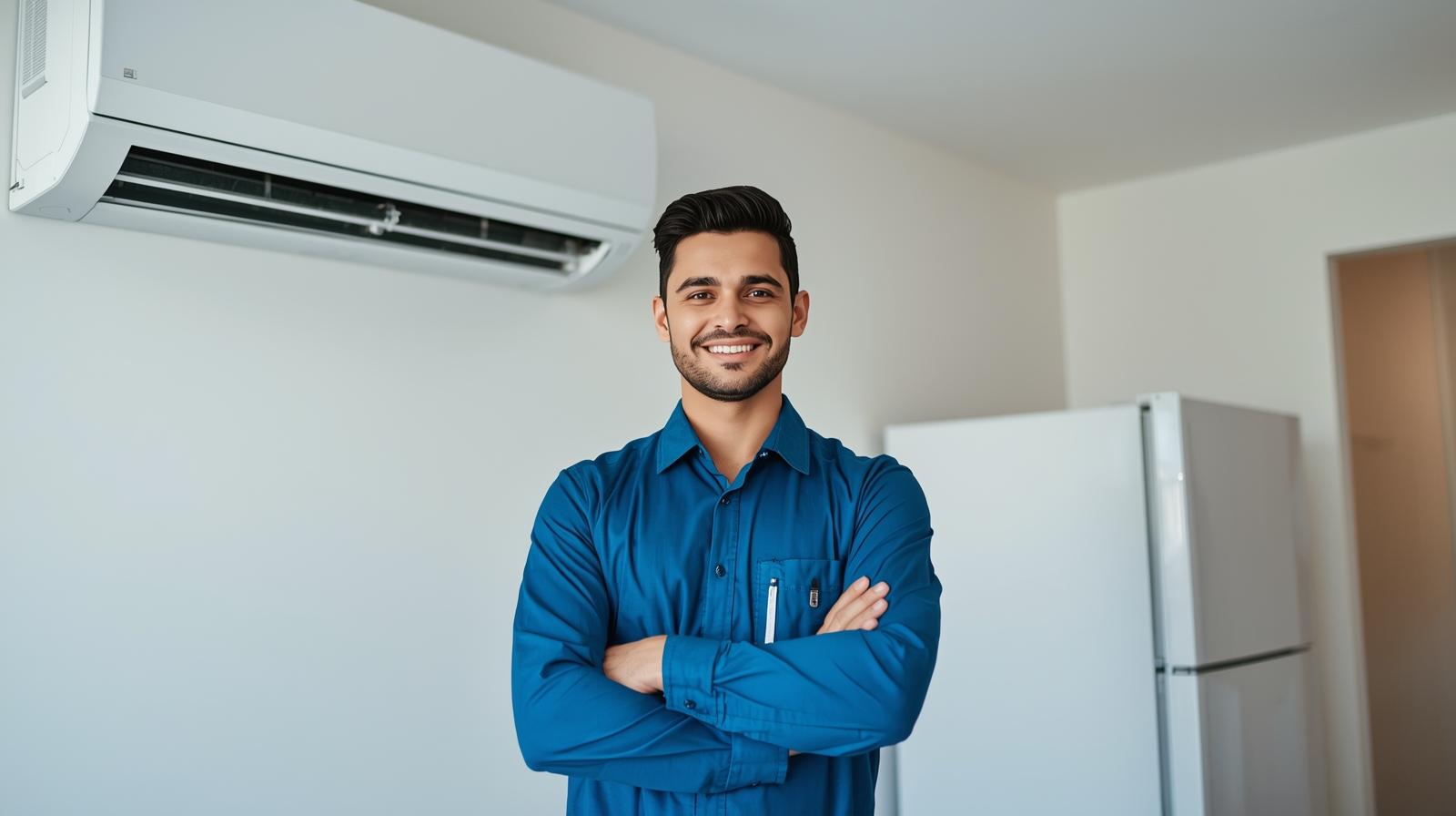 Mohammadi Engineering Ltd. AC and refrigerator repair technician at work in Dhaka